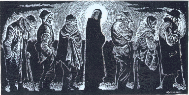 Jesus in the bread line.